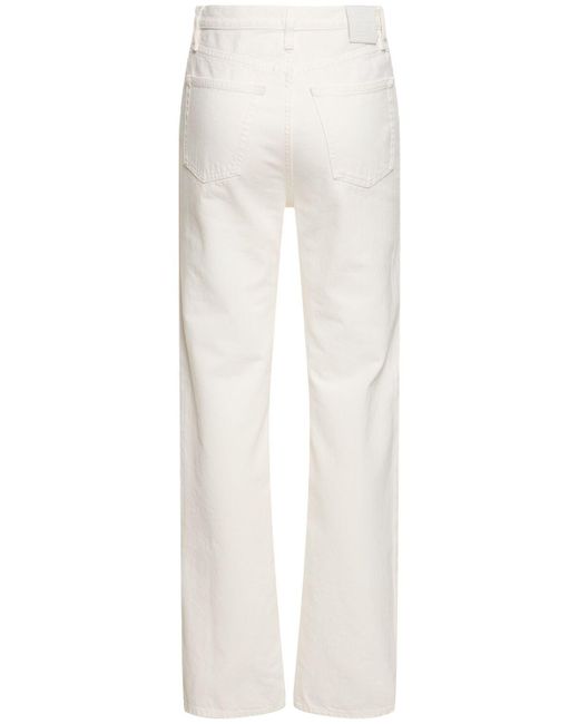 Totême  White Classic High Rise Straight Denim Jeans