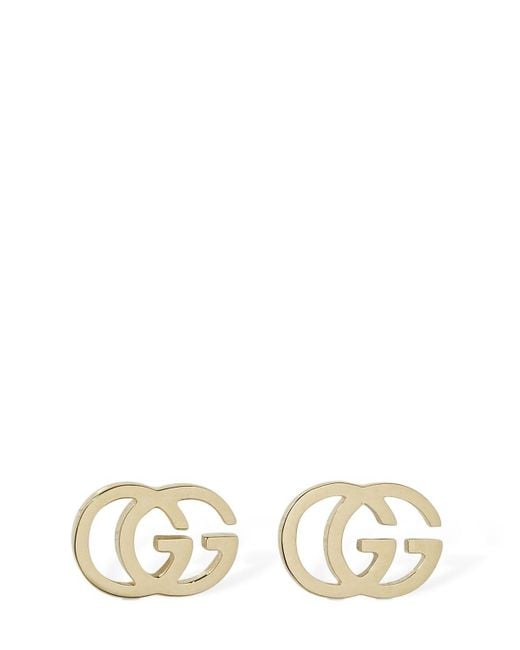 Gucci 18kt Gold Gg Tissue スタッドピアス ナチュラル | Lyst