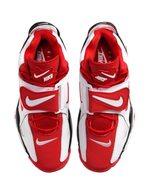 Nike Leather Air Barrage Mid Training Shoes in White/Red (Red) for Men |  Lyst