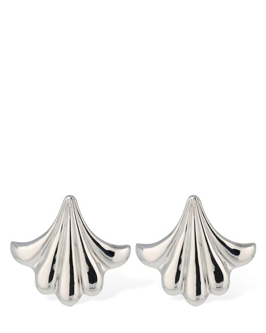 Flower stud clip-on earrings di Rabanne in White