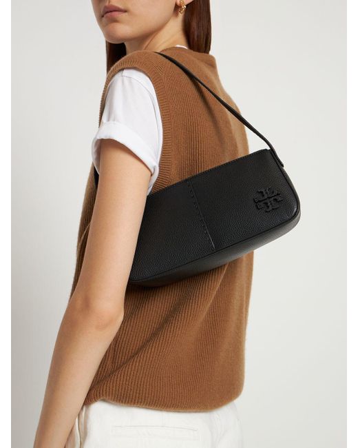 Tory Burch Mcgraw Wedge Leather Shoulder Bag in Grey | Lyst Australia
