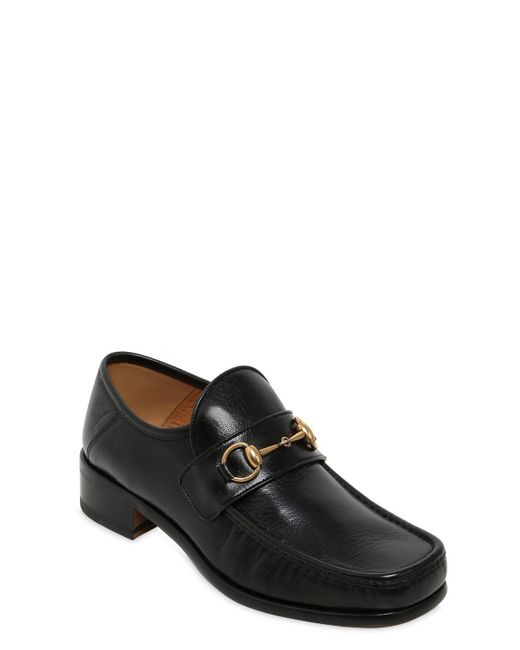 GUCCI square toe leather bit Loafers 【公式通販】