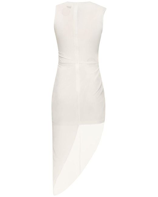 Vestito in mesh arricciato / decorazioni di David Koma in White
