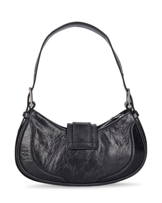 OSOI Black Hobo Brocle Leather Shoulder Bag