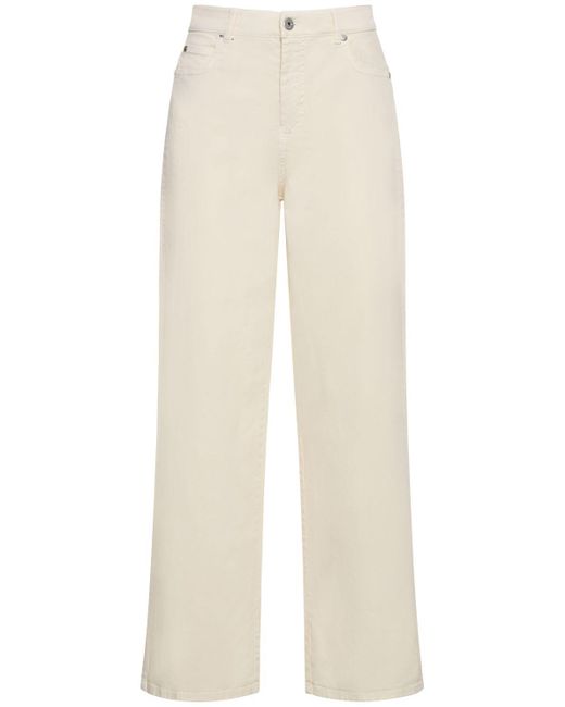 Pantaloni dritti padana in drill di cotone di Weekend by Maxmara in White