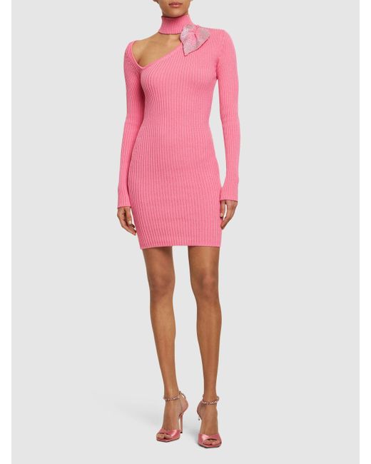 GIUSEPPE DI MORABITO Pink Cotton Mini Dress