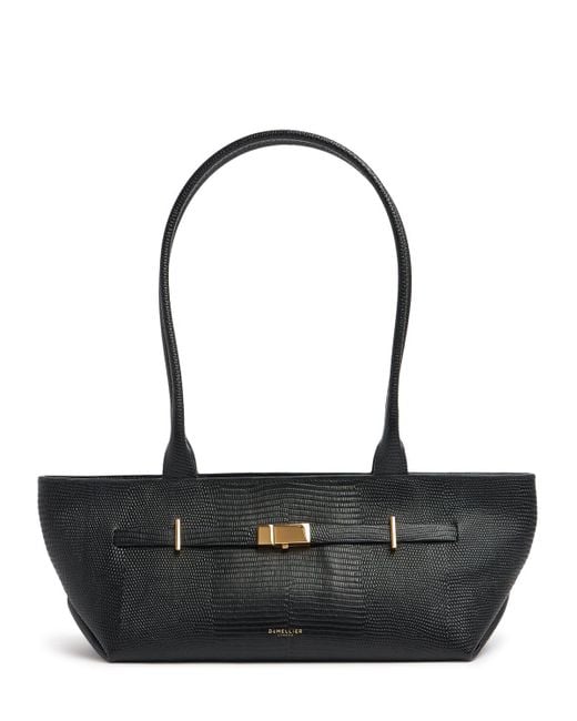 DeMellier London Black The New York Lizard Embossed Leather Bag