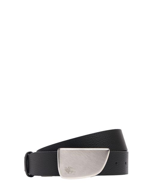 Burberry Black 3.5cm Shield Leather Belt for men