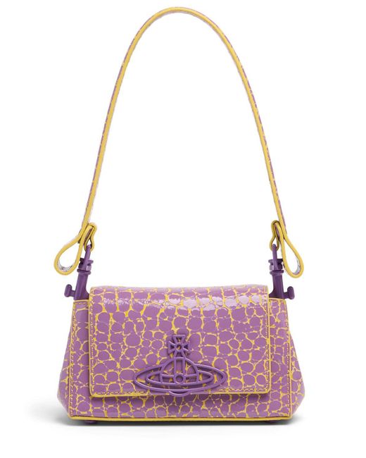 Vivienne Westwood Purple Small Hazel Leather Shoulder Bag