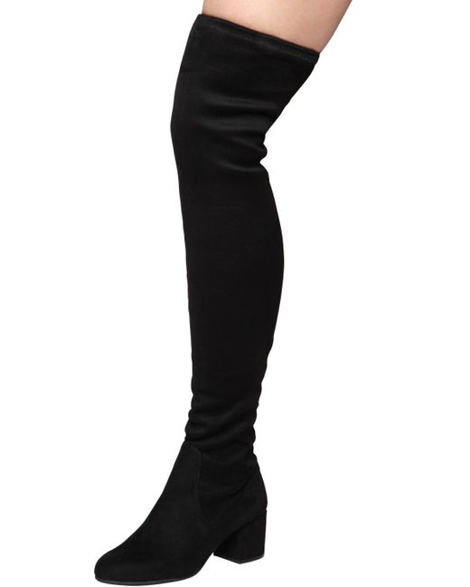Steve Madden 50mm Isaac Stretch Faux Suede Boots in Black - Save 30% - Lyst