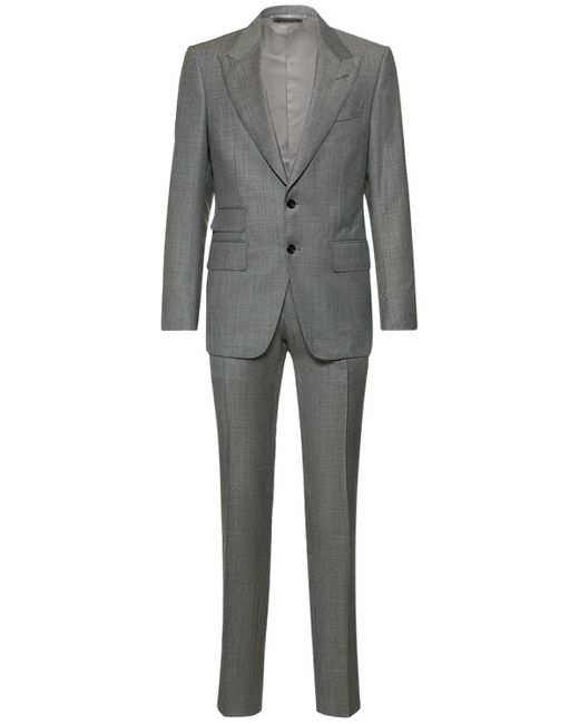 Tom Ford Shelton Super 110's Sharkskin Suit in Grey for Men | Lyst UK