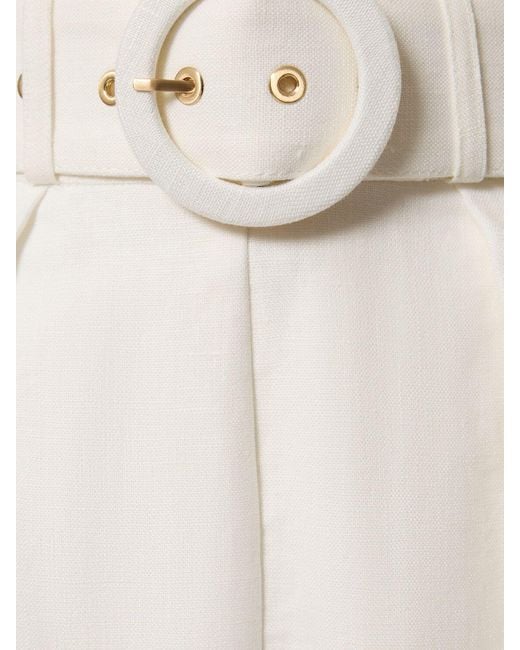Shorts de lino bordados Zimmermann de color White