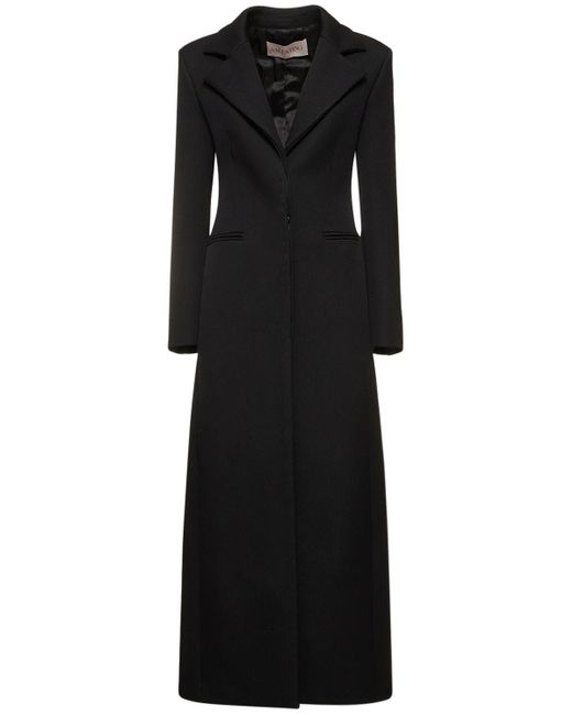 Abrigo largo de lana Valentino de color Black