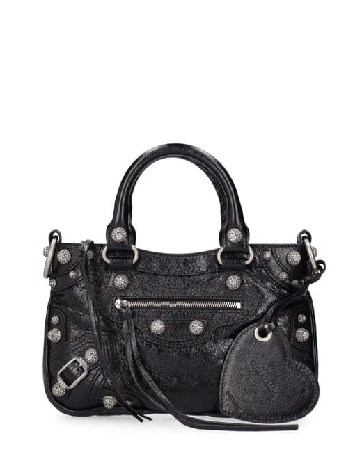 Balenciaga Black Small Neo Cagole Leather Shoulder Bag