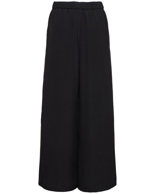 Pantalon droit en crêpe de chine biada Max Mara en coloris Black