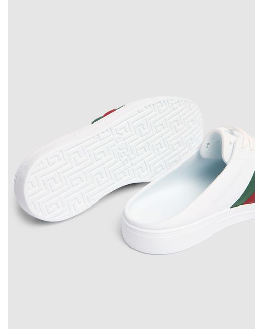 Gucci White Ace Sabot Rubber Mules for men