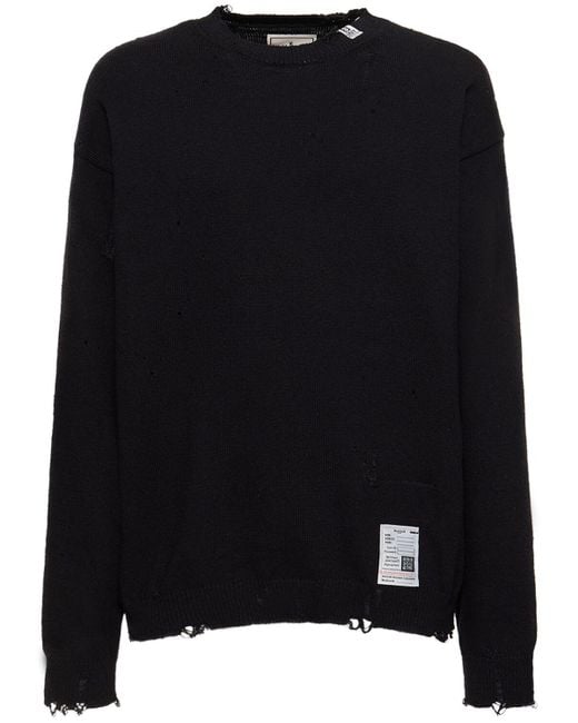 Maison Mihara Yasuhiro Oversized Baumwollsweater Mit Rissen in Black für Herren
