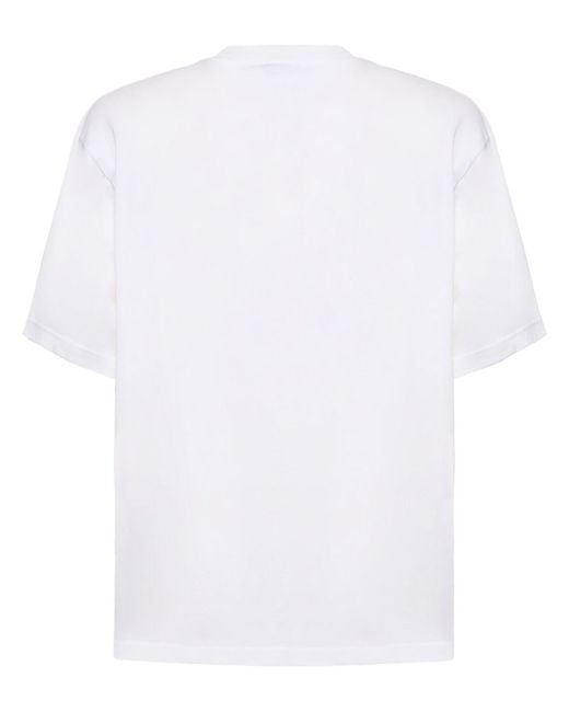 Camiseta de algodón estampado Acne de hombre de color White