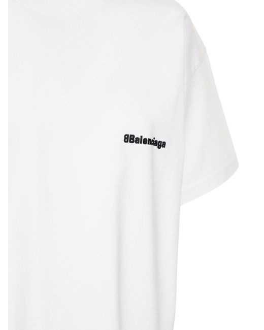Balenciaga White T-shirt Aus Baumwolle Mit Stickerei