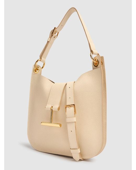 Tom Ford Small Tara グレインレザークロスボディバッグ Natural