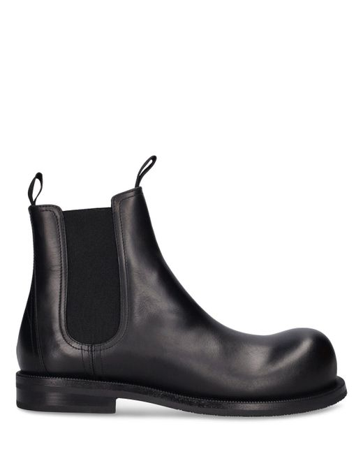 Martine Rose Black Bulb-Toe Leather Chelsea Boots for men