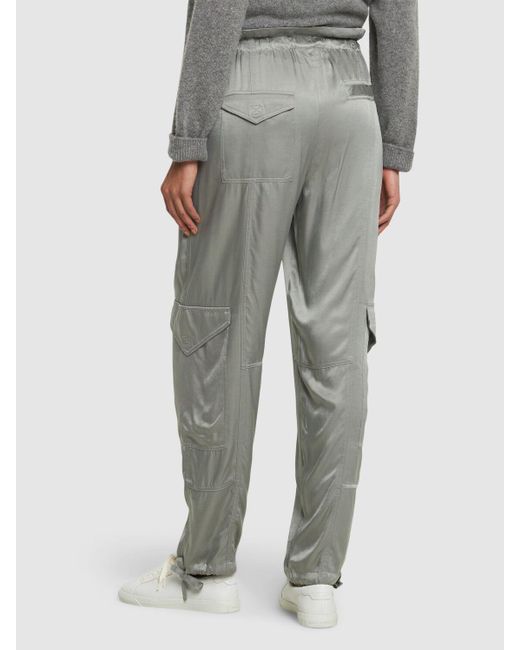 Pantalones de satén Ganni de color Gray