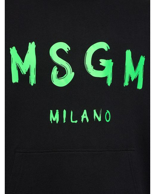 Sweat en tissu éponge imprimé logo à capuche MSGM pour homme en coloris Black