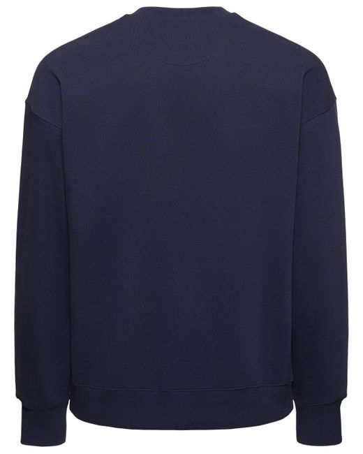 Bally Blue Cotton Logo Crewneck Sweatshirt for men