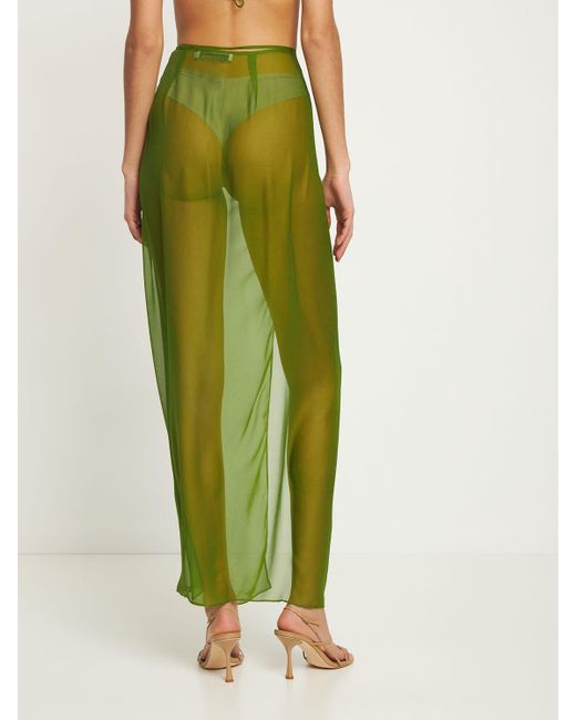 Set camicia e reggiseno in chiffon di seta di Christopher Esber in Green