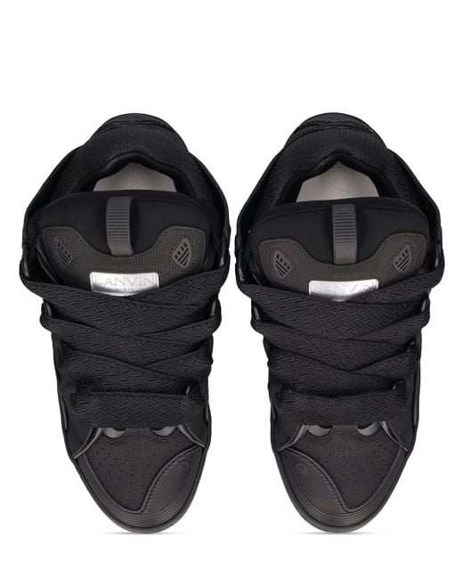 Sneakers curb in gomma texturizzata di Lanvin in Black da Uomo