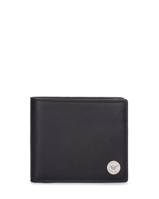 Portefeuille en cuir à logo Versace pour homme en coloris Black