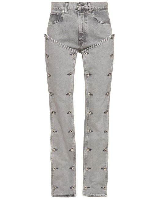 Jeans rectos con panel removible Y. Project de color Gray