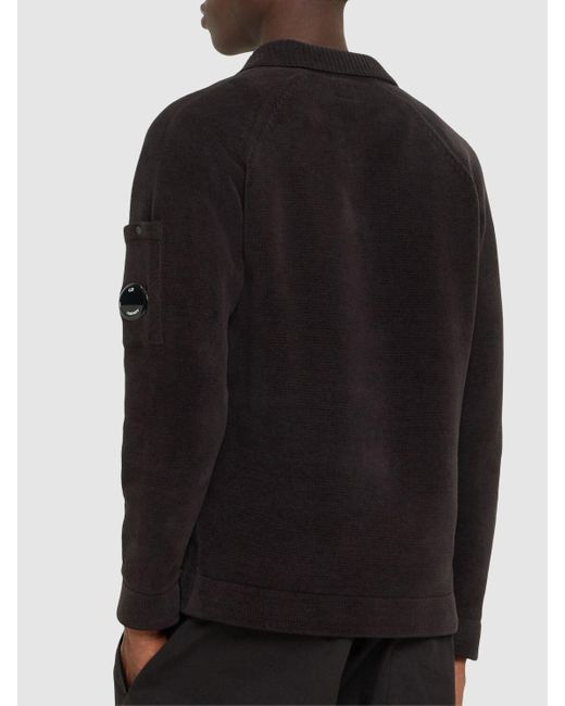 Hombre Polo De Punto De Chenilla C P Company de hombre de color Black
