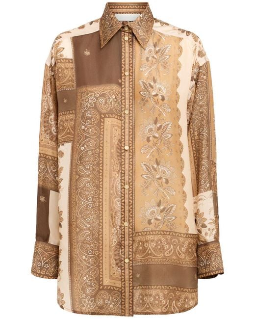 Zimmermann Natural Damen Seidenhemd Im Herrenstil „Lucky“