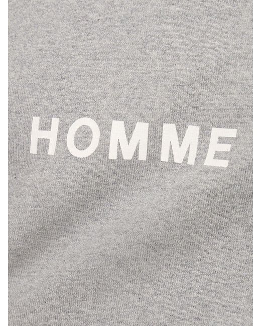 Comme des Garçons Gray Printed Logo Cotton Hoodie for men