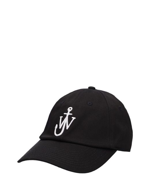 Gorra de baseball de algodón con logo J.W. Anderson de color Black