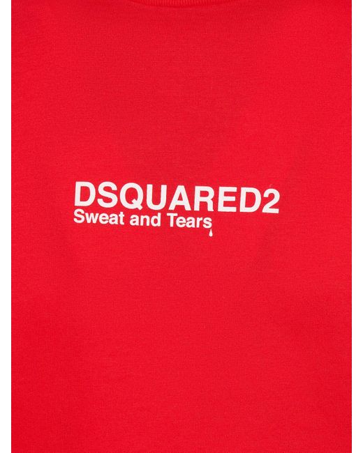 T-shirt en jersey de coton imprimé logo DSquared² pour homme en coloris Red