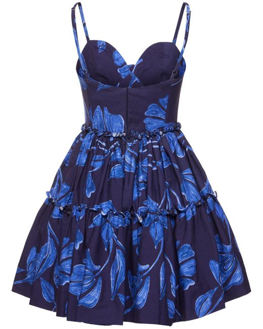Vestito nightflower in cotone stampato di PATBO in Blue