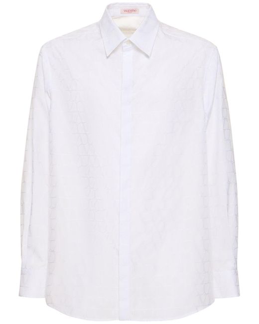 メンズ Valentino Toile Iconographe コットンシャツ White