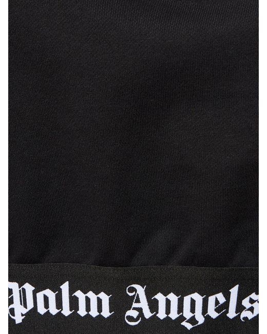 Palm Angels Black Hoodie Aus Baumwolle Mit Logodruck