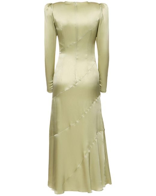 Alessandra Rich Green Verziertes Midikleid Aus Seide