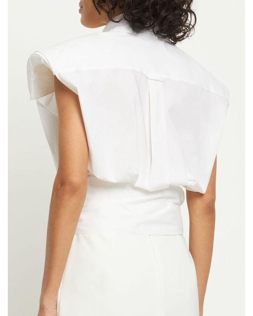 Camicia senza maniche in popeline di Alexandre Vauthier in White