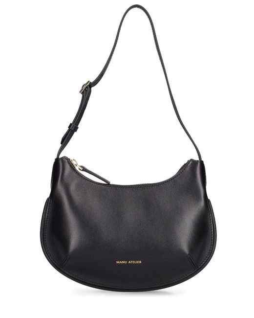 MANU Atelier Black Ilda Leather Shoulder Bag
