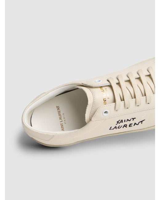 Saint Laurent Natural 20Mm Court Classic Sl/06 Canvas Sneakers Off