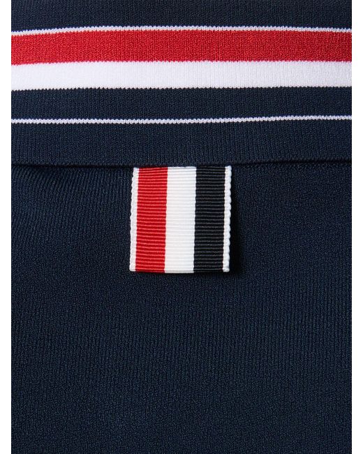 Thom Browne Blue Minikleid Aus Viskosemischstrick