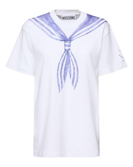 Moschino コットンジャージーtシャツ Blue
