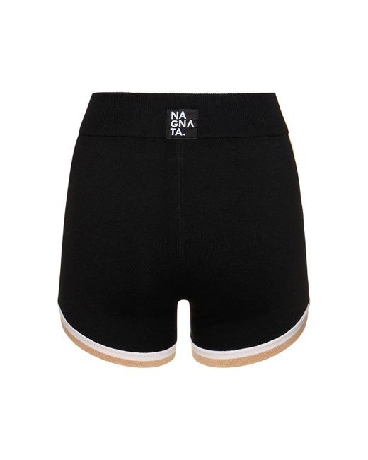 Shorts con cintura alta Nagnata de color Black