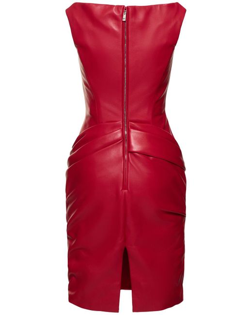 Versace レザーミニドレス Red