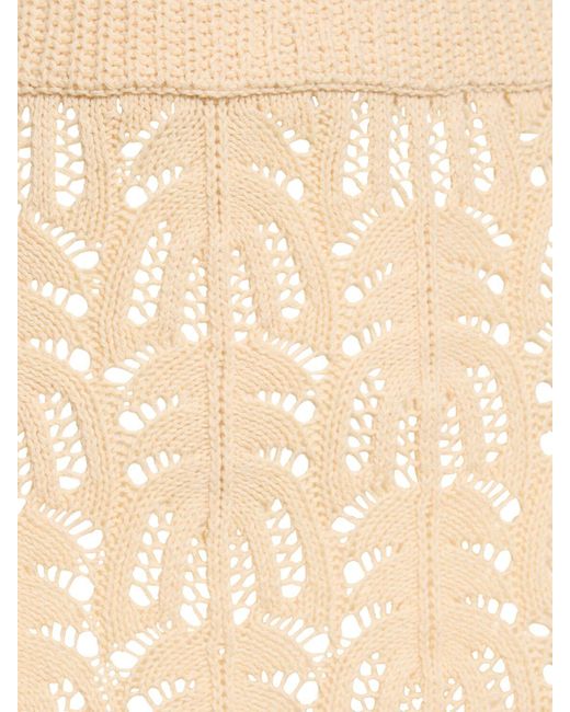 Falda larga de algodón y lino crochet THE GARMENT de color Natural