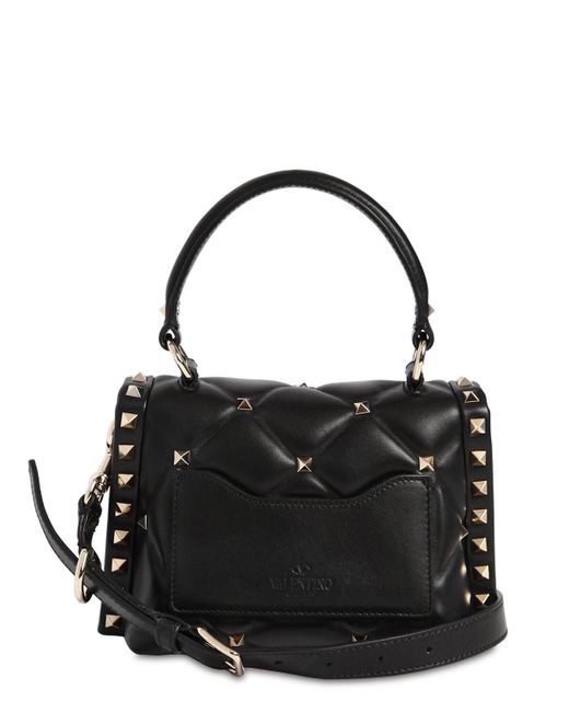 valentino garavani stud embellished leather shoulder bag